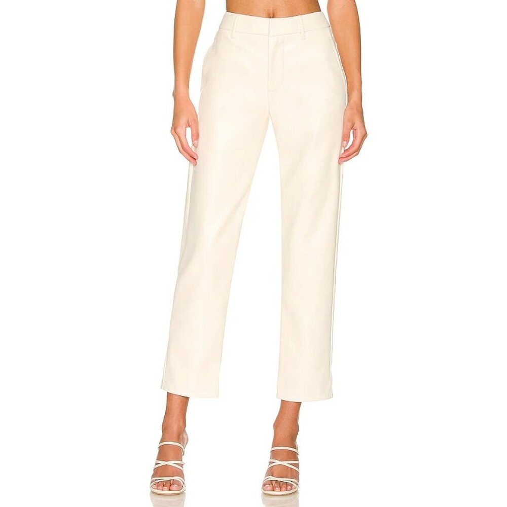 LBLC The Label Franny Pants Faux Leather in Ivory